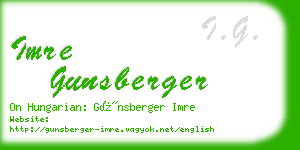 imre gunsberger business card
